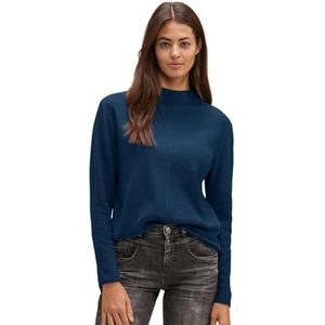 STREET ONE Basic Structured Sweater, blauw (Atlantic Blue), 44