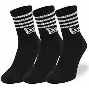 New Era Unisex Stripe Crew sokken, zwart, 39-42