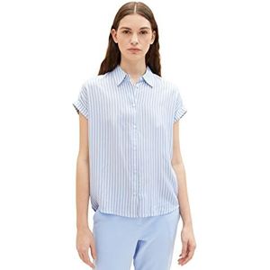 TOM TAILOR Dames blouse 1035881, 31403 - Blue White Thin Stripe, 38
