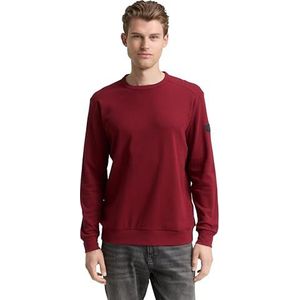 TOM TAILOR T-shirt met lange mouwen voor heren, 14155 - Cabarnet Bordeaux Red, L