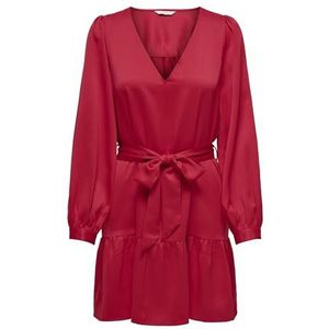 ONLY - ONLNEW ALENA - Jurk - Kersrood - Korte Lengte - V-hals