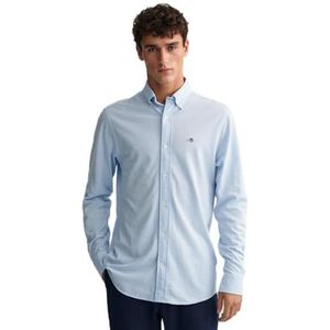 GANT Heren REG Jersey Pique Shirt Klassiek hemd, Capri Blue, standaard, capri blue, L