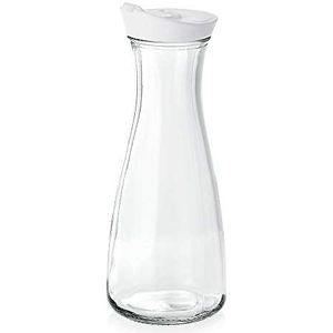 WAS 1781 100 Enjoy borosilicaatglas dubbelwandig karaf met deksel, wit, 24,5 cm hoog, 1 liter