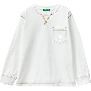 United Colors of Benetton T-shirt voor kinderen en jongens, Bianco Panna 074, 140
