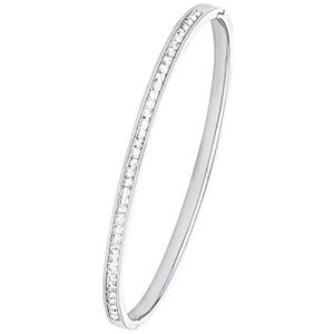 s.Oliver Bangle Roestvrijstalen Damesarmsieraad, Met Kristal, 6,2 cm, Zilver, Wordt Geleverd In Geschenkverpakking, 2018533