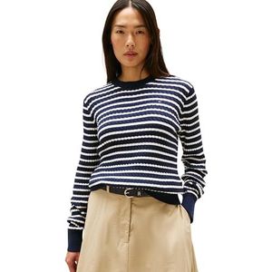 TOMMY HILFIGER - Trui - Navy/Wit - Gestreept - Lange Mouw