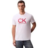 Calvin Klein - T-shirt - Rood/Wit - Normale Pasvorm - Logoprint
