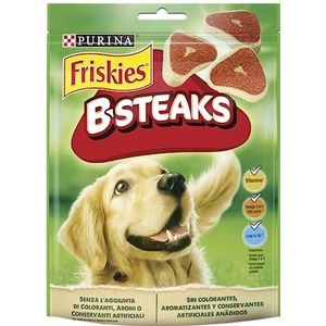 Purina Friskies B-steaks, snacks, lekkernijen voor honden, 6 zakjes à 150 g