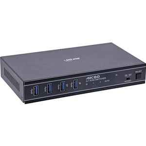 Inline KVM Switch, 2-voudige HDMI en USB-C schakelaar voor 2 pc's, 4K60Hz HDR, USB 3.2, oplaadfunctie, hotkey/IR/RS232 bediening, zonder driver, hoge compatibiliteit, 57885E