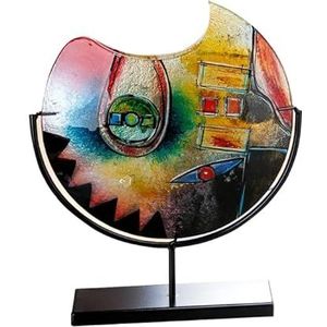 GILDE GLAS art Glazen vaas - geschenken voor vrouwen - decoratie woonkamer - hoogte 37 cm