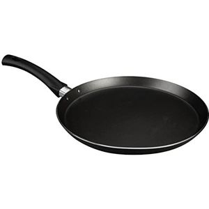 FACKELMANN Crêpepan met strijker, platte pan voor lekkere crêpe, pannenkoeken en palatham – crêpepan met antiaanbaklaag – Ø 25 cm, hittebestendig tot +260 °C