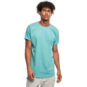 Urban Classics Heren T-shirt Long Shaped Turnup Tee, T-shirt voor mannen, langer gesneden, verkrijgbaar in vele kleurvarianten, maten, glas, 3XL