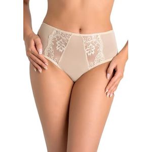 Teyli Ondergoed voor dames, met mesh-shorts - slips damesondergoed - damesondergoed panty's dames slips versierd met kant, beige, S