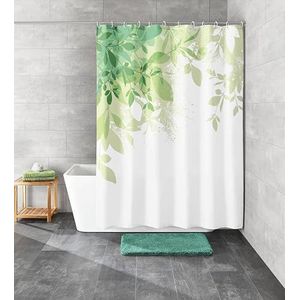 Kleine Wolke Douchegordijn, polyester, groen, 120 x 200 cm