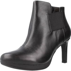 Clarks Ambyr Rise Enkellaarzen voor dames, zwart leer, 39 EU, zwart leder, 39 EU