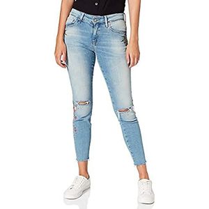 Mavi Adriana Ankle Jeans voor dames, Blauw (Lt Embroidery Denim 25266), 27W