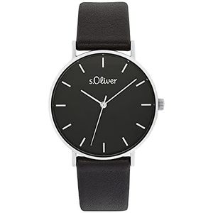 s.Oliver Polshorloge Dames Quartz Analoog, Met Leren Band, Zilver, 3 Bar Waterbestendig, Wordt Geleverd In Geschenkverpakking, 2033485