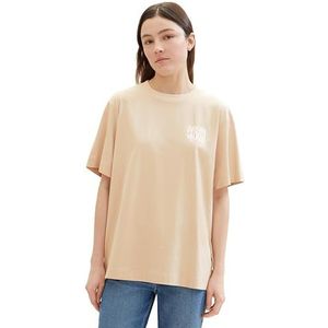 TOM TAILOR Denim T-shirt voor dames, 31700 - Dusty Sand Beige, XXL