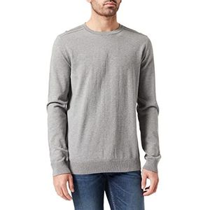 SELECTED HOMME Male Pullover Pima Katoen, Medium grijs (grey melange), S