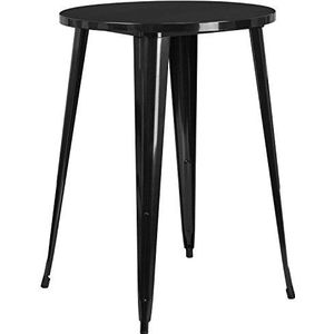 Flash Furniture 30'' ronde metalen indoor-outdoor bar hoogte tafel modern 30 L x 30 W x 41 H zwart