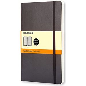 Moleskine S07100 - Klassiek gelinieerd notitieboek met extra pagina's - zachte kaft met elastische band - kleur zwart - formaat A6 9 x 14 - 192 pagina's