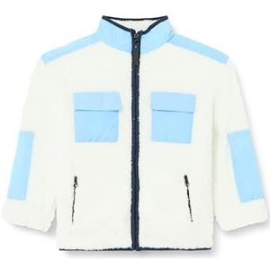 Koton Boys's Sweatshirt met lange mouwen en lange mouwen, met ritssluiting, elastische manchetten, ecru(010), 7-8 Jaar