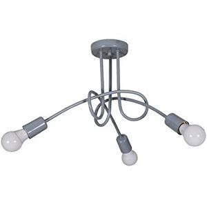 Light-Home Industrieel Pendellamp Edison - Moderne Hanglampe voor Woonkamer, Slaapkamer Eetkamer en Keuken – Metaal - 3 Lichtbronnen - Grijs