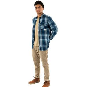 Kaporal, Herenhemd, regular fit, lange mouwen, overhemdkraag, model Bahri, kleur indigo, maat S, Indigo, S