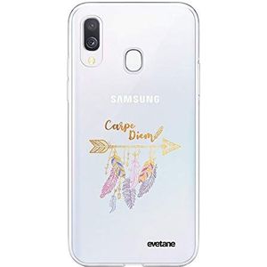 Evetane Hoesje Compatibel met Samsung Galaxy A20e 360 Volledige Front Back Resistant Slim Beschermend Transparant Carpe Diem Goud Fashion Design