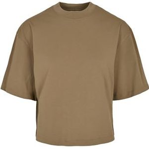 Urban Classics Dames T-shirt van biologisch katoen dames organisch oversized T-shirt, top voor vrouwen verkrijgbaar in vele kleuren, maten XS - 5XL, Kaki, XS