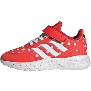 adidas Nebzed Minnie El K, Lage schoenen, uniseks, voor kinderen, helder rood/wit/scharlakenrood, 39 1/3 EU