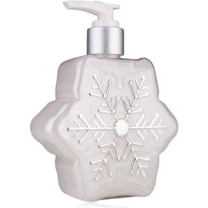 Accentra zeepdispenser met handzeep WINTER WONDERLAND vloeibare zeep in pompdispenser, sneeuwvlokwit, geur: Witte thee & kokos, damescadeau Kerstmis