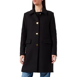 Love Moschino Dames Lined Coat, zwart, 42