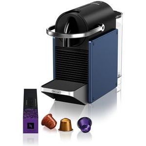 NESPRESSO De'Longhi Pixie EN127.BL koffiecapsulemachine, twee knoppen met directe keuze, ECO-modus, compact design, 19 bar druksysteem, 1260 W, blauw/zwart