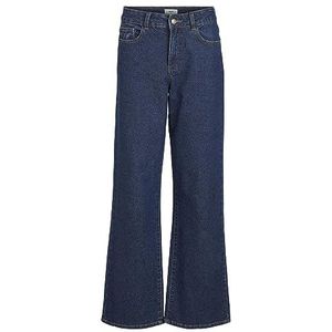 Object Dames Wide Fit Jeans Mid Waist, donkerblauw (dark blue denim), L