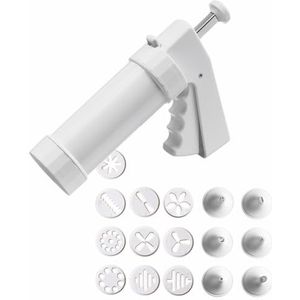 KAISER Pâtisserie koekjespers, 200 ml. 10 ontwerpschijven, 6 decoratiemondstukken, eenvoudige bediening met één hand