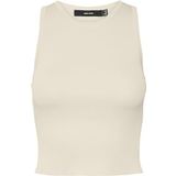 VERO MODA Vmginny Sl Crop Top Noos Gebreide top voor dames, ronde hals, Eggnoga, XS