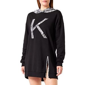 KENDALL & KYLIE K & K W Zebra B&W Hoody SWEATDRESS KKW3711665 Casual Dress, Zwart, XL Dames