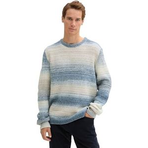 TOM TAILOR heren trui, 36947 - Navy White Brown Colorflow, S