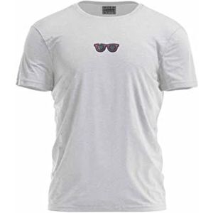 Bona Basics, Digitale print, basic T-shirt voor heren, 70% katoen, 30% polyester, grijs, casual, herenbovenstuk, maat: M, Grijs, M