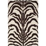 Safavieh Zebra-gestreept tapijt, CAM709, met de hand getuft wol, ivoor/bruin, 120 x 180 cm