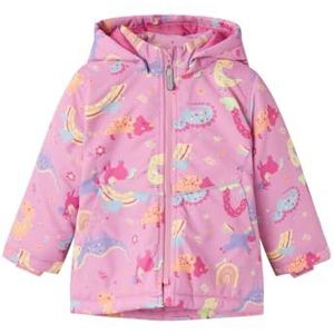 NAME IT Meisjes NMFMAXI Jacket AOP korte jas, roze, 80, roze, 80 cm
