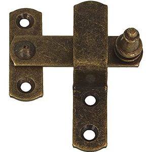 Amig Raamgreep met klep, veiligheidssluiting voor ramen, lederverf, beslag voor tuin en buiten, staal, afmetingen: 60 x 46 mm, rustieke stijl