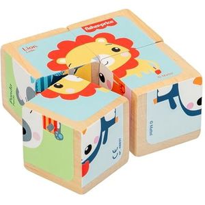 ColorBaby Fisher Price - Fisher Price-puzzel houten blokken dieren +12 m 2/s (48807)