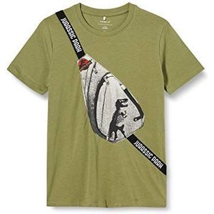 NAME IT Nmmjurassic Otis Ss Top LIC T-shirt voor jongens, loden green, 92 cm