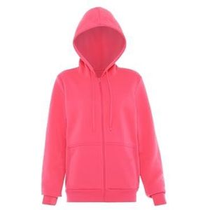 Hoona Stijlvolle capuchontrui voor dames, met ritssluiting, polyester, roze, maat L, roze, L