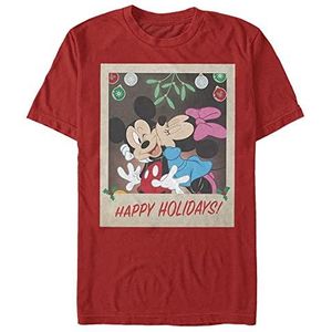 Disney Mickey Classic Holiday Polaroid Organic T-shirt met korte mouwen, uniseks, rood, M