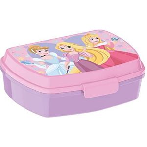 P:os 34212049 Princess - lunchbox voor kinderen met één compartiment, plastic lunchbox met clipsluiting, lunchbox voor kleuterschool, school en vrije tijd