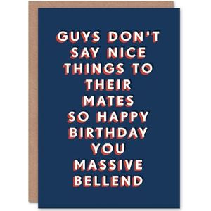 Verjaardagskaart Je Massieve Bellend Mates Voor Vriend Hem Man Man Broer Wenskaart Leuk Grappige Humor Grap
