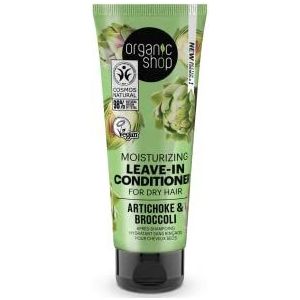 Organic Shop Vochtinbrengende conditioner zonder uitspoelen voor droog haar artisjok en broccoli (75 ml) 280 ml (1 stuk)